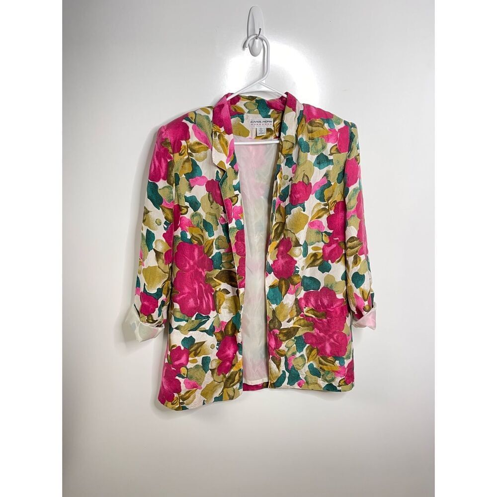 Vintage Carol Horn Workshop Silk Floral Blazer